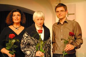 Preisträger:inen C.H. Huber, Claudia Scherer, Tobias Falberg (v.l.n.r.)